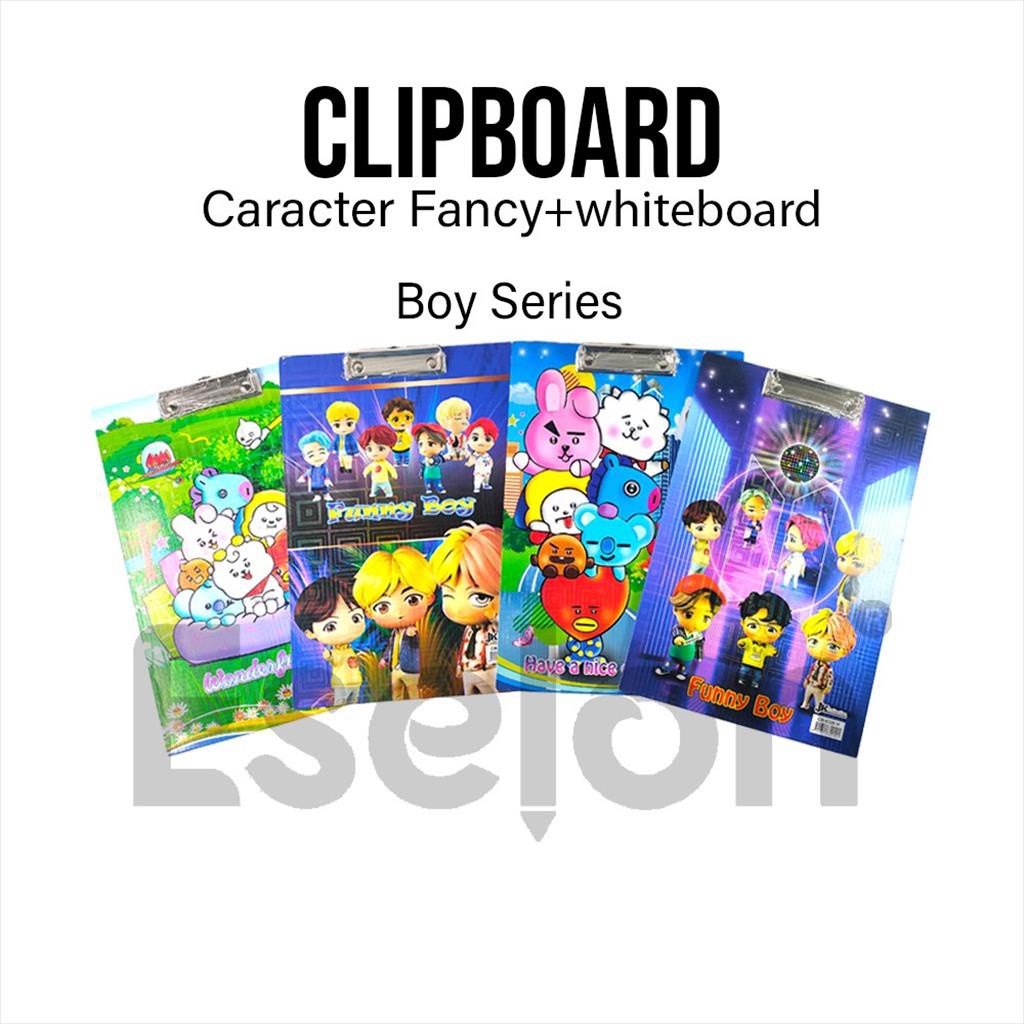 

Clipboard karakter+papan whiteboard / Papan UJIAN BT21 / Clipboard karakter CB-0719F
