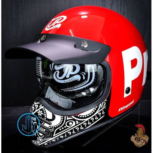 JPX HELM JP SIGNATURE PREDIKSI | RED FERARRI | RETRO CLASSIC DDRING