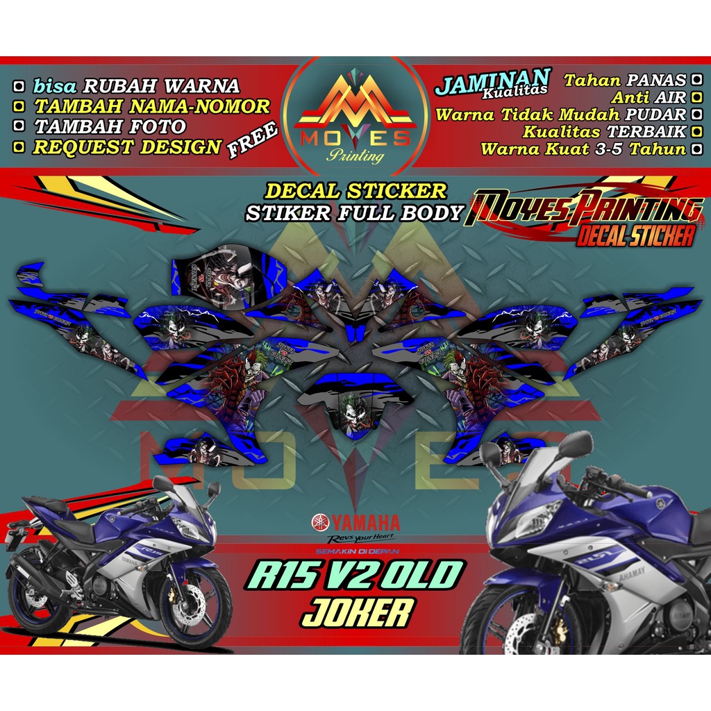 Stiker Decal R15 V2 Full Body Stiker Stiker yamaha R15 V2