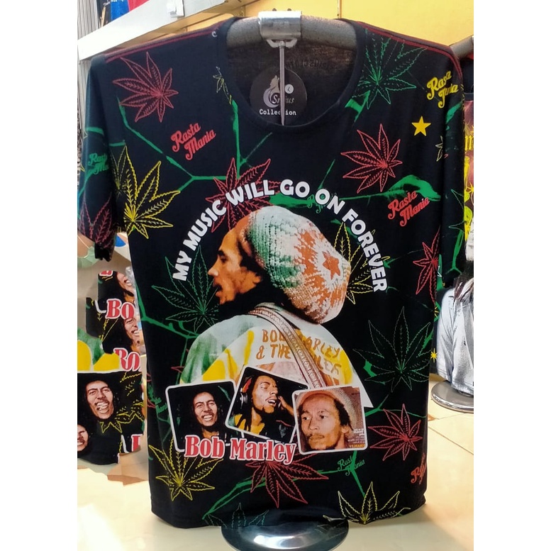 Baju Kaos Motif Bob Marley Pria Terbaru