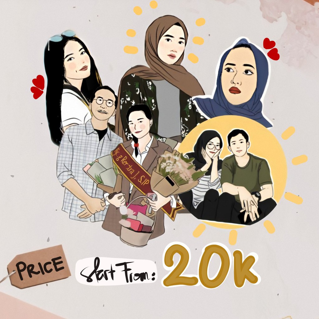 DESIGN EDIT FOTO SKETSA KADO WISUDA ULANG TAHUN NIKAH ANNIVERSARY