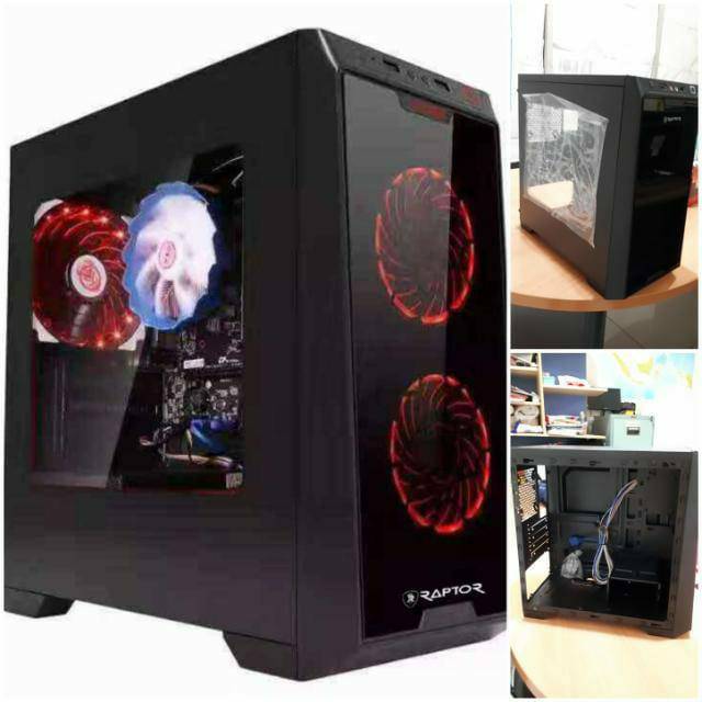 POWER UP RAPTOR CASING COMPUTER CASE CPU TANPA PSU TANPA