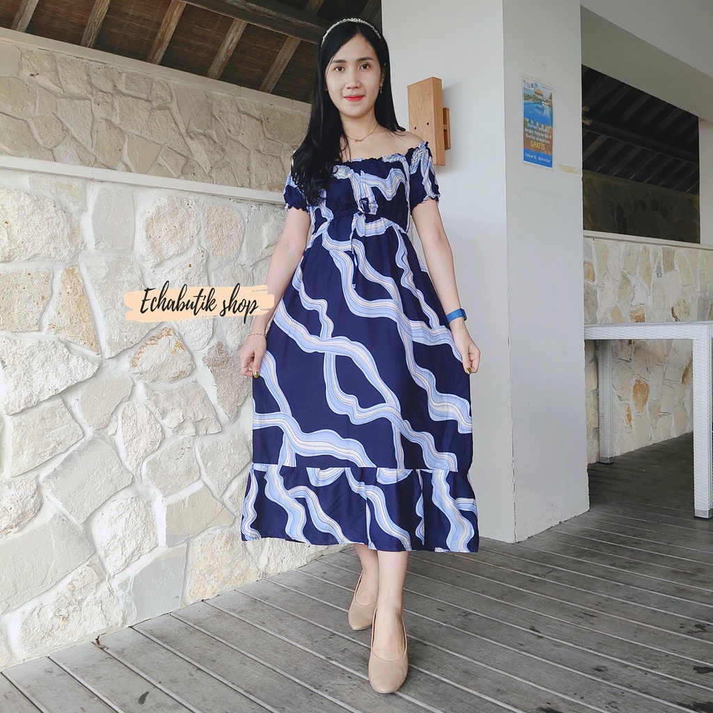 DASTER/DRES CASANDRA POLOS BALI-VANESA NAVY