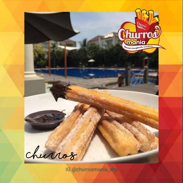 

CHURROS FROZEN isi 15bj + saus coklat + gula bubuk Cinamon