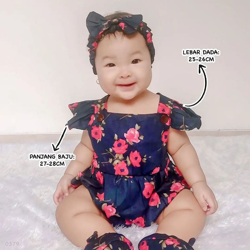 Baju jumper 0 6 bulan bando lucu bestseller anak bayi cewek perempuan murah-2