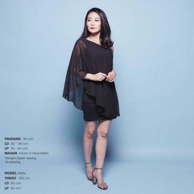 Wilona dress hitam / dress wanita / dress party