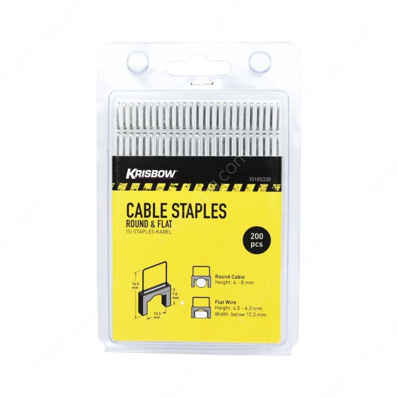 

krisbow original set Staples kabel 200pcs round & flat cable Staples