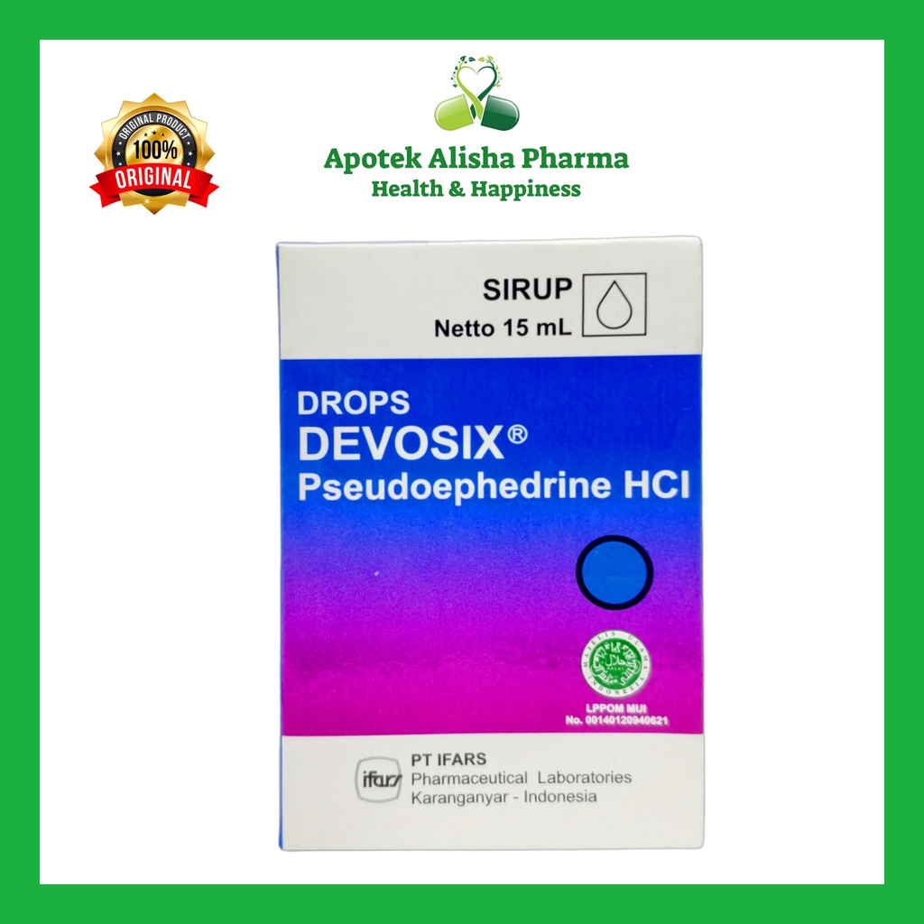 DEVOSIX DROPS 15 ML - Obat Meredakan Flu / Pilek / Hidung Tersumbat / Meler Bayi dan Balita Devosic / Devosik / Defosik Drop