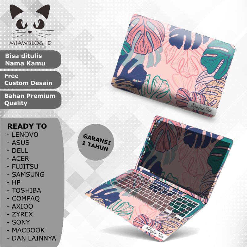 Garskin Laptop Custom Pink Floral Full Body