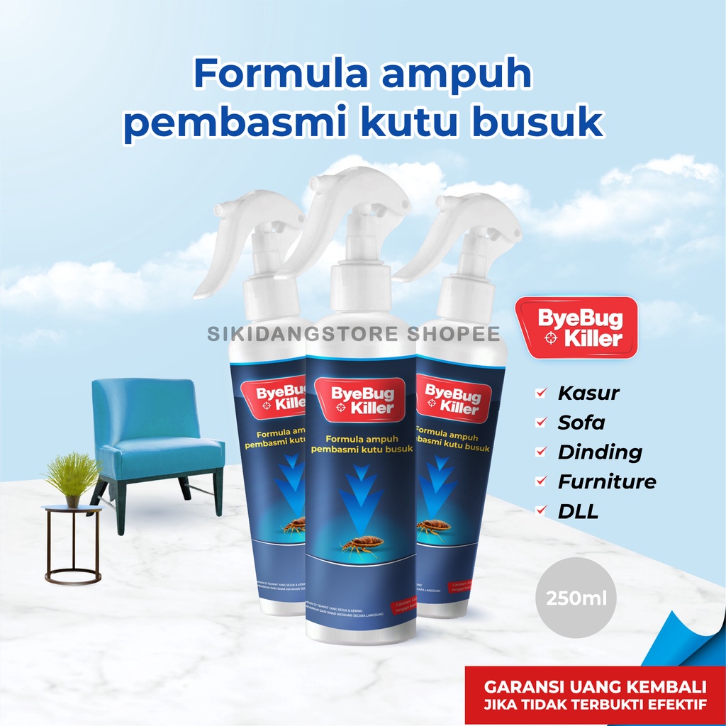 ByeBugKiller Pembasmi Kutu Kasur, Kutu Busuk, Tungau Siap Pakai Bahan Alami