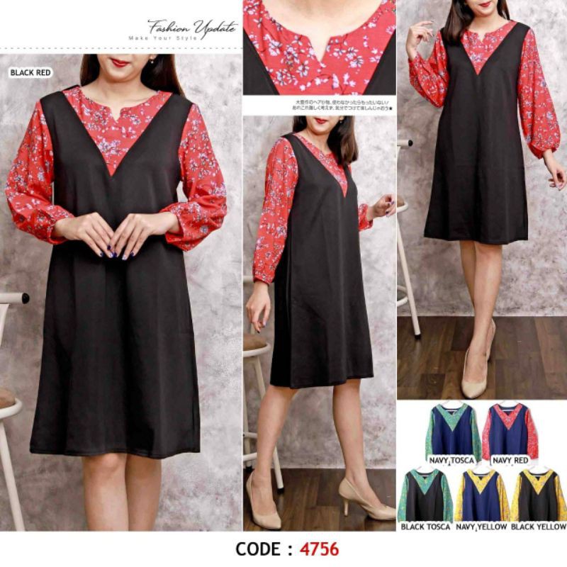 Fleur Dress (Tunik) Scuba Paragon Premium NBN (4756)