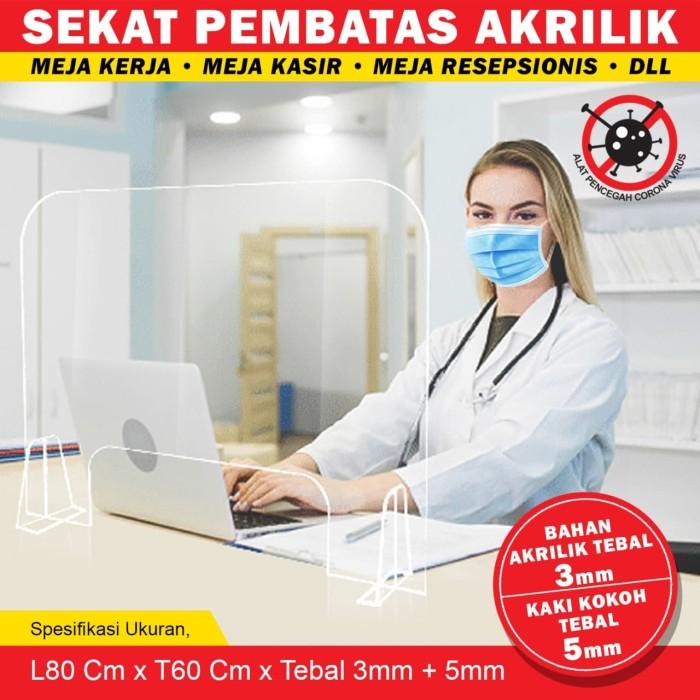 

Paper | Sekat Akrilik 60X80Cm Meja Kasir/Resepsionis Murah Baru