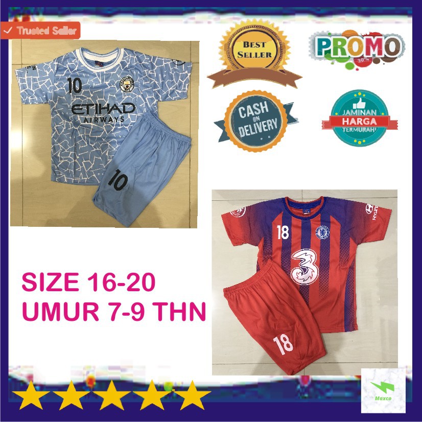 JERSEY KIDS ANAK SETELAN USIA 7-9 TAHUN MURAH