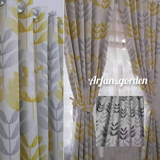 Gorden jendela gorden pintu amanda kuning& Abu² hitam