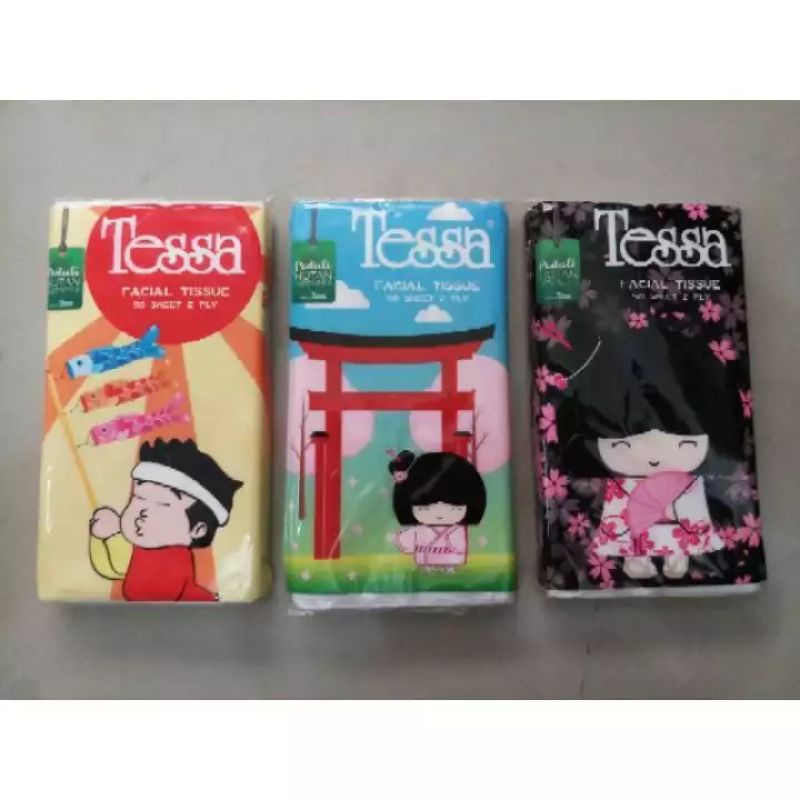 Tissue Tessa Travel Pack Size 50 Sheet 2 Ply Facial Wajah Lembut Tebal Murah Grosir/Tissu Tisue Tesa