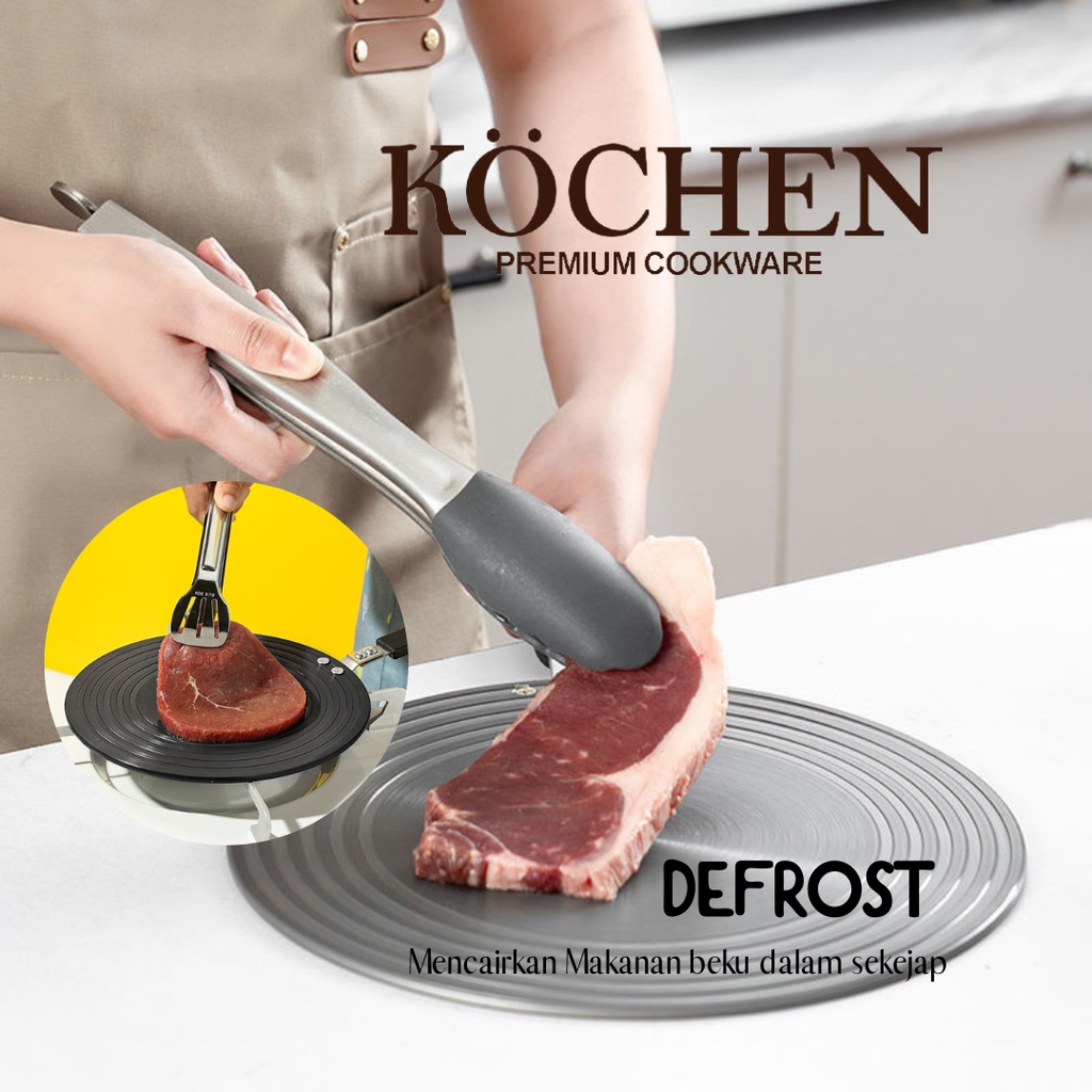 MYKOCHEN.INA Tray Plate 28cm Kochen Tatakan Kompor Plat Panci Alas Anti Gosong Anti Hitam Cemong Defrosting Defrost Makanan Alumunium Pelindung Bawah Wajan