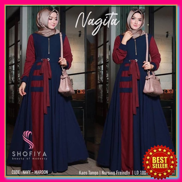 ( Cod ) Ateefa Maxy - Gamis Model Terbaru 2021 - Bahan Mosscrepe  SP401  Nagita Dress Grosir Maxi