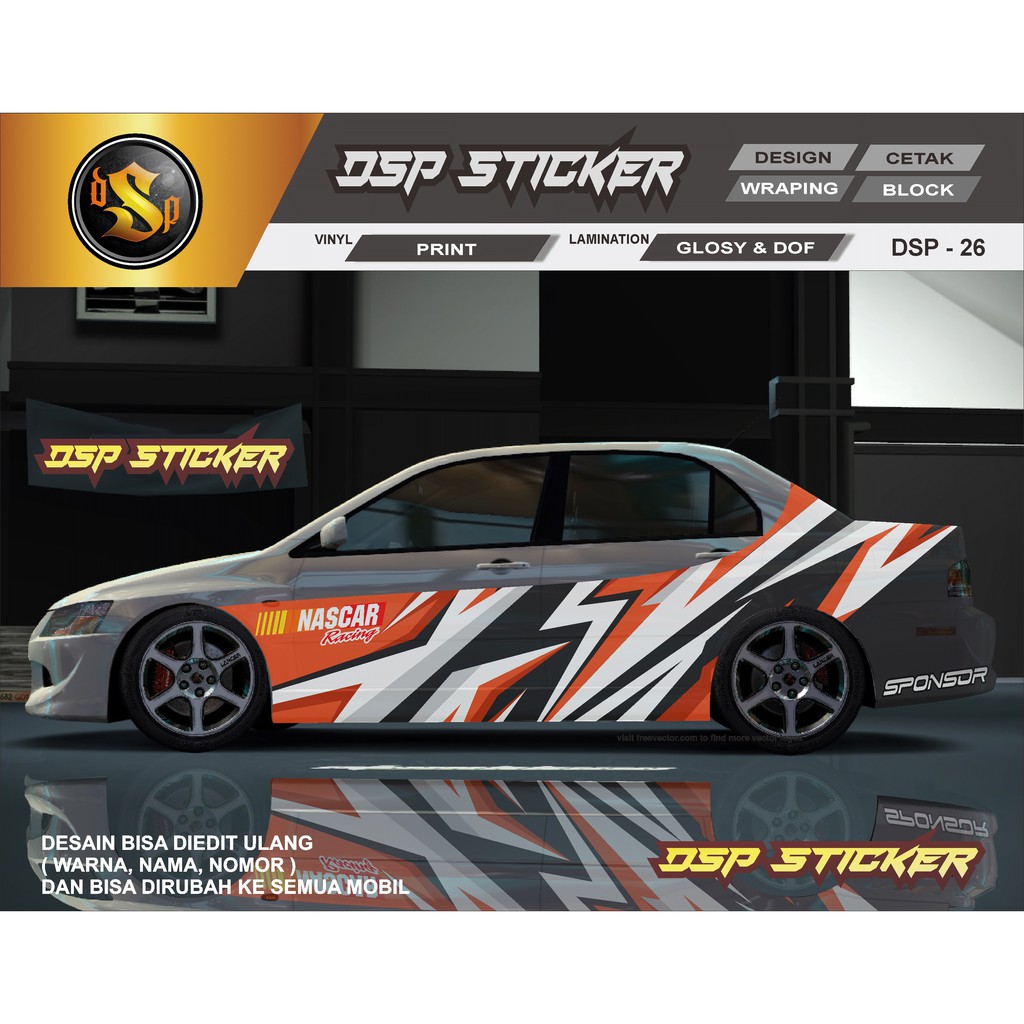 DECAL MOBIL SEDAN CUSTOM REQUEST DSP - 26