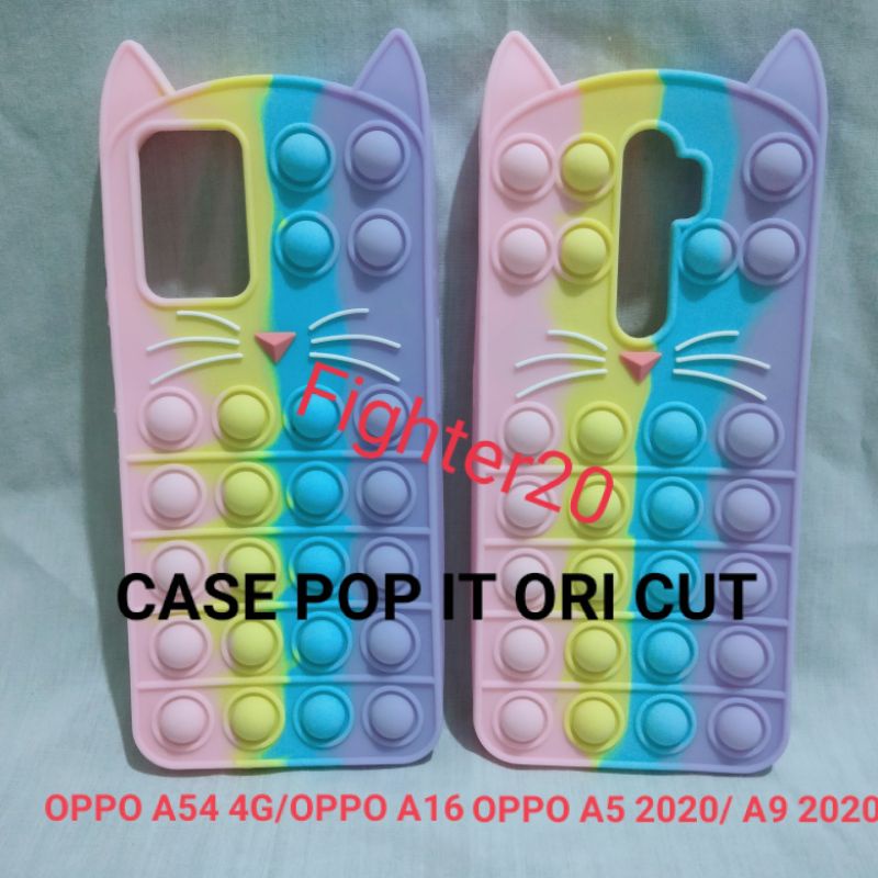 Case Pop It Cut Kucing Oppo A3S A5S A7 A12 A11K F9 A15 A15S A54 A16 A9 2020 A5 2020 Reno 4F Reno 5F 