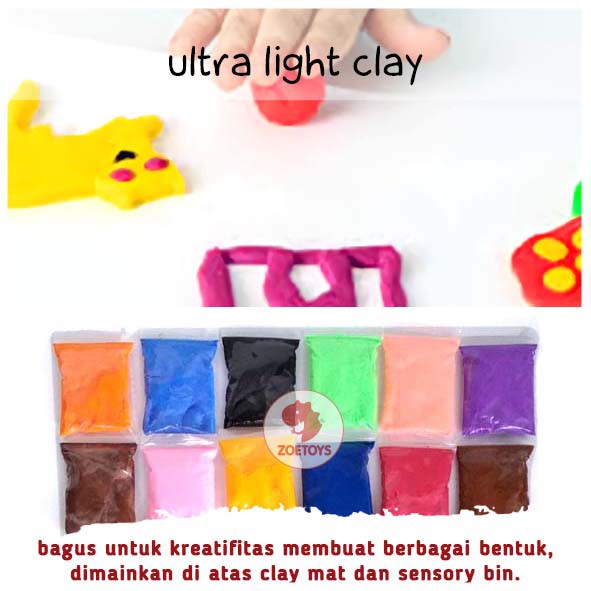 Zoetoys Ultra Light Clay Activity | Lilin Cetak Tanah Liat Modelling Soft Clay Card Tools Knife Plastik Pisau Ukir Doff Tool Set Pottery Sculpting | Mainan Edukasi Anak