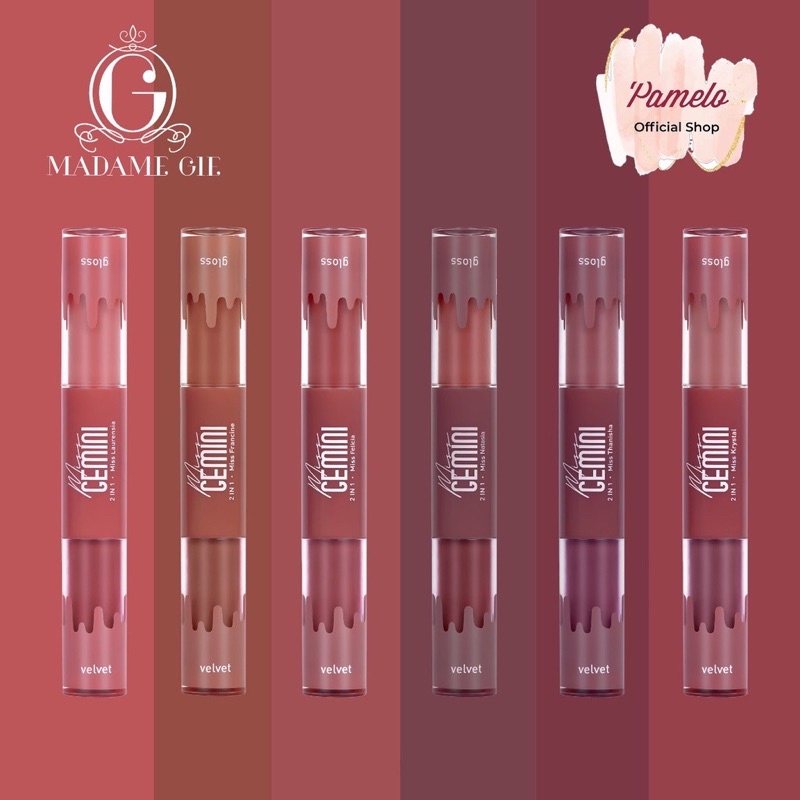 ue - madame gie lipcream + lipgloss 2in1 miss gemini - miss gemini lipcream and lipgloss 2in1