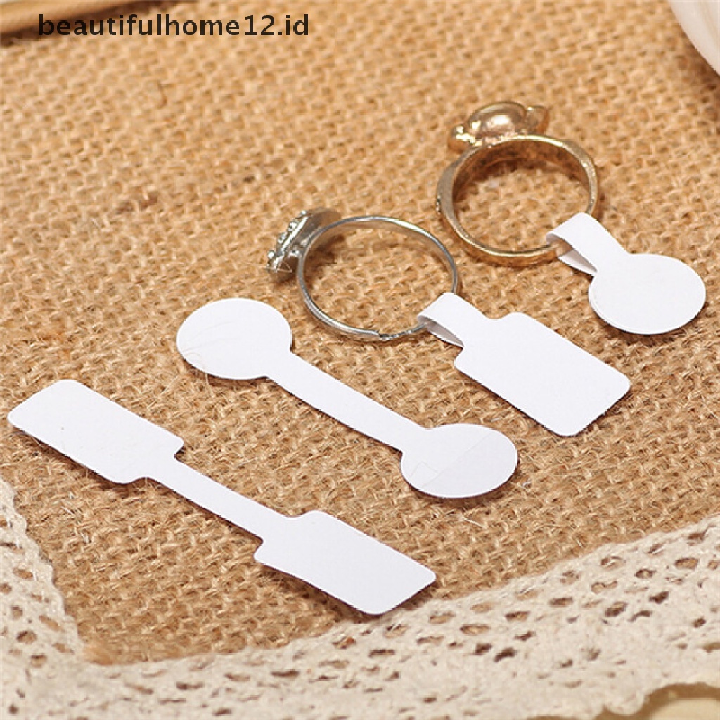 【beautifulhome12.id】 100PCS/bag Blank Adhesive Sticker Ring Necklace Jewelry Display Price Label Tags .