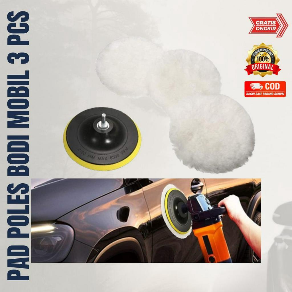Pad Poles Bodi Mobil Wol Waxing Polishing 6 Inch 3 PCS - Pad Poles Mobil
