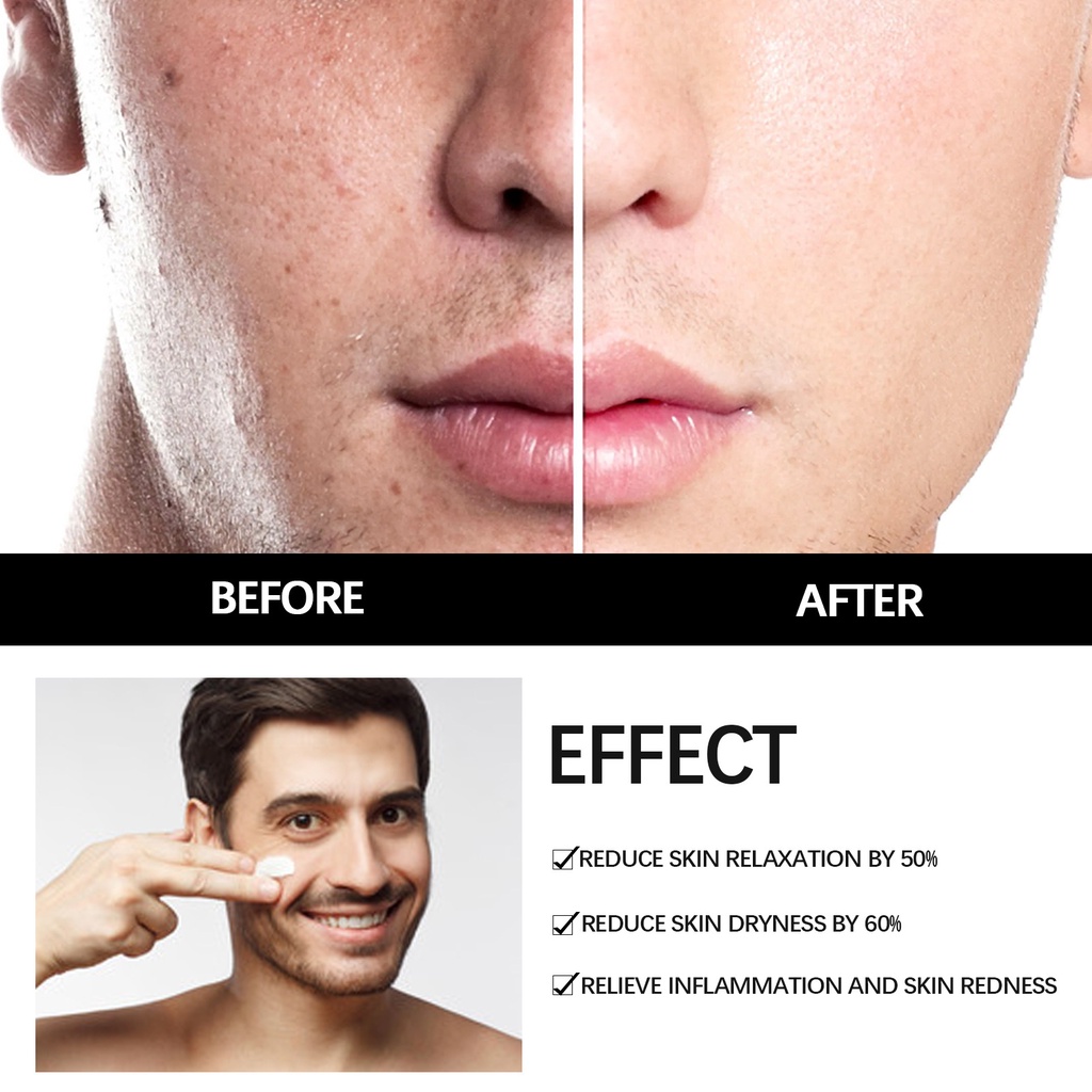 Sabun wajah pria Pelembab wajah pria Serum wajah pria Pemutih wajah pria 50ML Memutihkan dan melembabkan/pelembab wajah/memperbaiki kulit wajah yang kasar