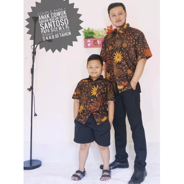 BATIK COUPLE PAPA PLUS ANAK COWOK - BATIK PAPA DAN ANAK COWOK - BATIK PRIA DAN ANAK COWOK - HEM