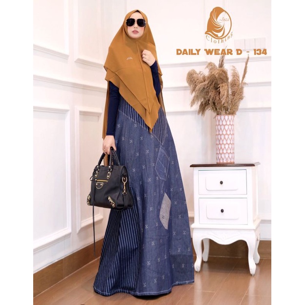 DAILY WEAR DENIM D-134 DRESS SYARI BY JOZA CLOTHING
