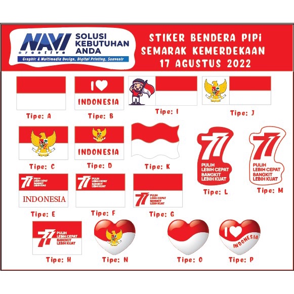 

STIKER BENDERA PIPI (50 pcs/stiker)