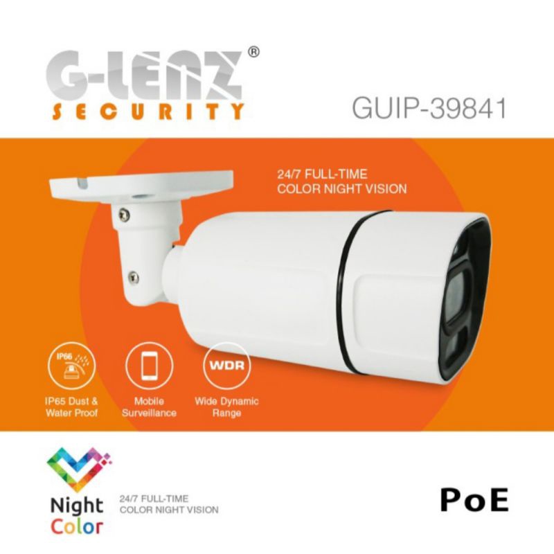 GLENZ CCTV OUTDOOR NIGHT COLOR TECH - CAMERA GUIP 39841IPCAMERA 4MP