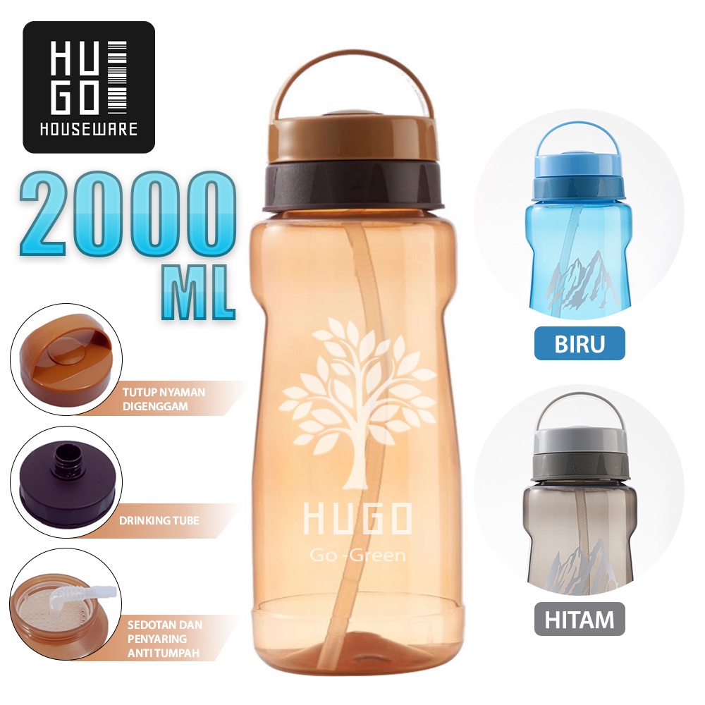 Jual Hugo Botol Minum Jumbo 2 Liter Tempat Air Minum 2000 Ml Besar Indonesiashopee Indonesia 1512