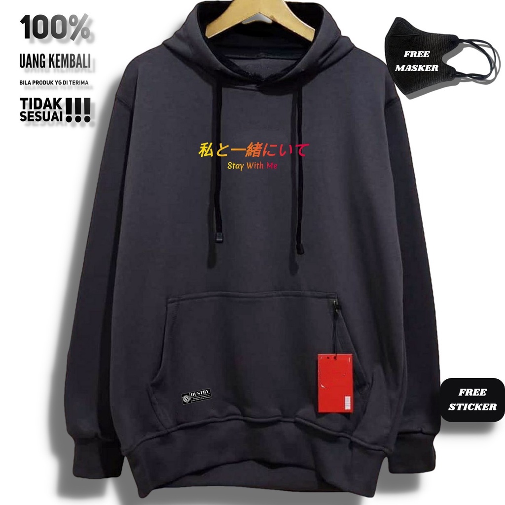 Sweater Hoodie Pria Terbaru 2023 STAY WITH ME Kekinian Hoddy Cowo Distro Original Switer Hoddie Brand Korean Suwiter Hodie Cowok Cewek Dewasa Polos Hitam Jumper Jaket Hudie Anime Korea Hodee Wanita Unisex Terlaris Best Seller Termurah Jumbo Oversize