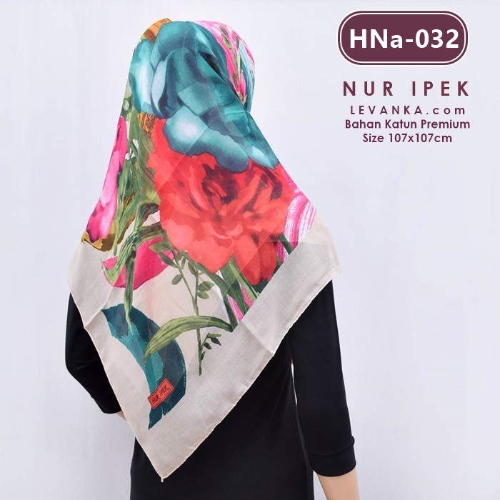 CLEARANCE SALE Jilbab Segiempat Motif Nuripek ORI bahan Katun