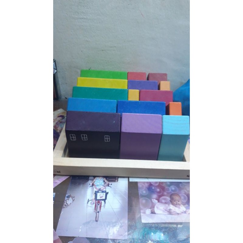 preloved wooden house block