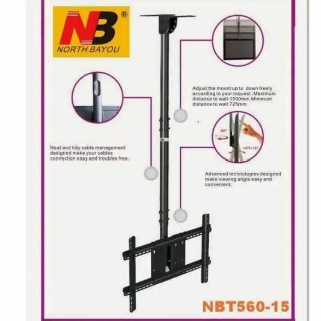 Bracket TV Gantung 43 45 49 50 55 60 65 70 Inch North Bayou NBT560-15