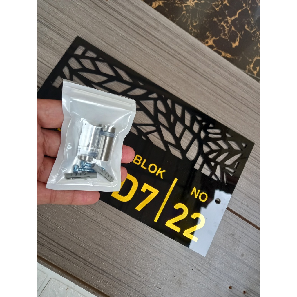 Custom Nomor Rumah Laser Cut | Plat Nomor Rumah Modern + free pen stainless