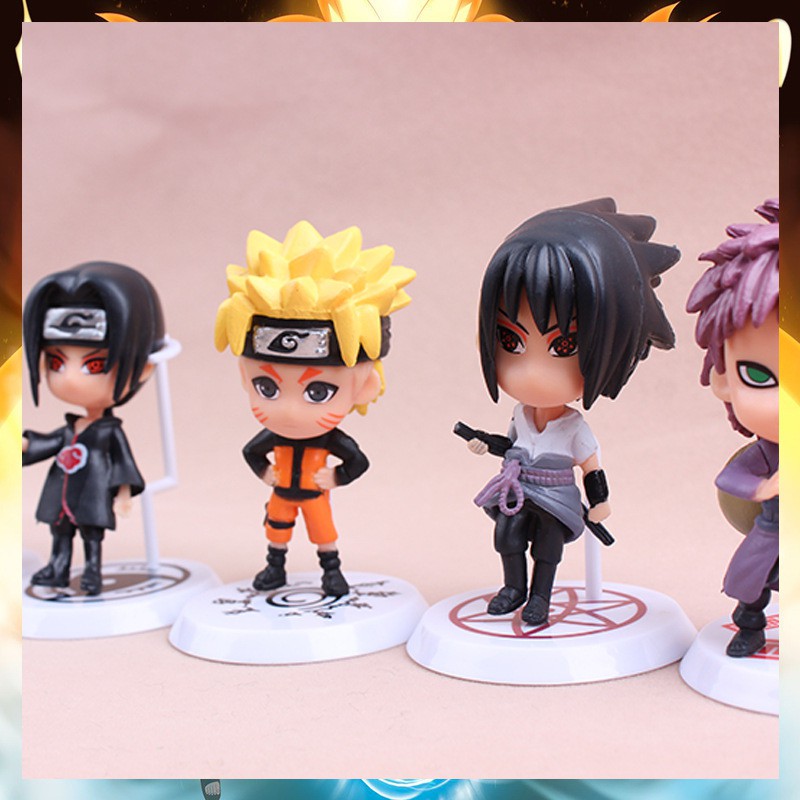 6pcs Patung Anime Jepang Naruto PVC Hinata Sasuke Itachi Kakashi Sakura Action Figure Anak Model Boneka Mainan Koleksi Hadiah