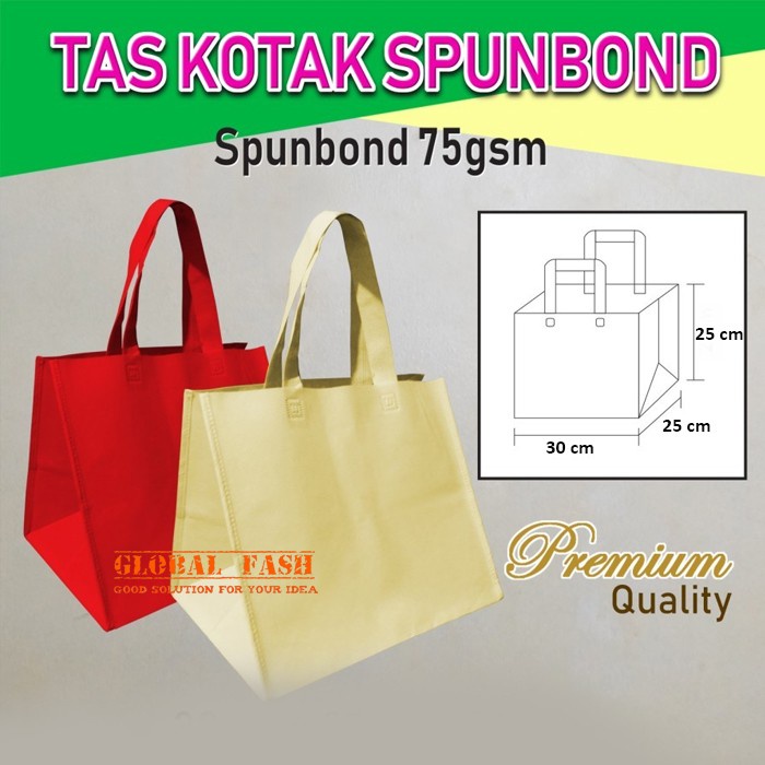 

Tas Spunbond box / goodie bag spunbond jahit / tas souvenir spunbond