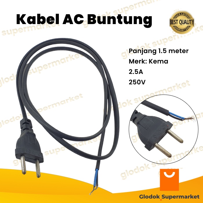 Kabel AC Buntung 1.5 meter Kema 1.5m