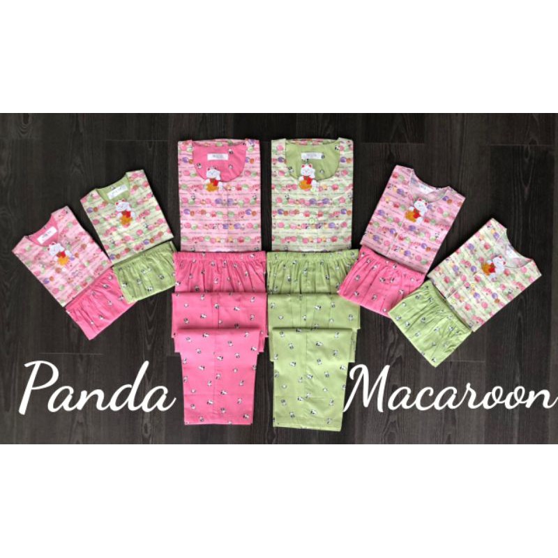 Piyama Niqta Panda Macaroon DEWASA