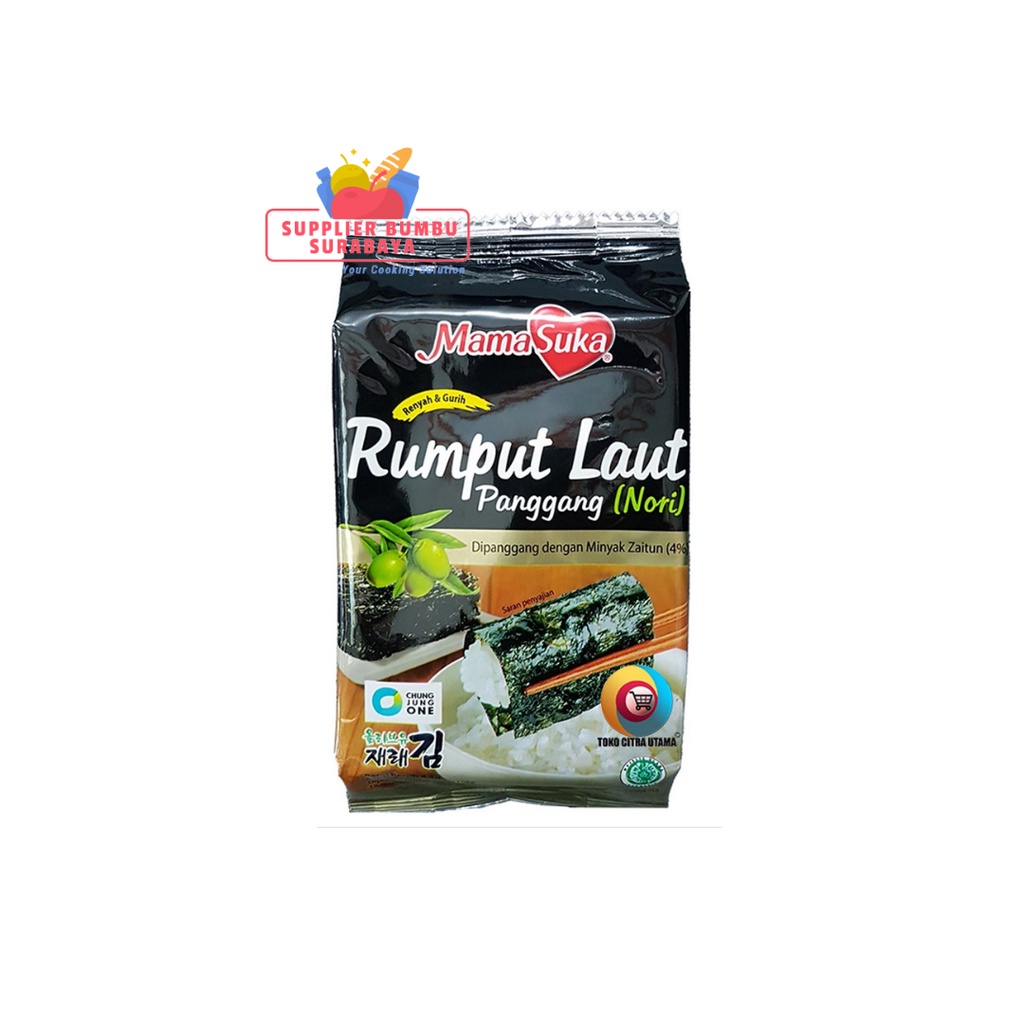 MamaSuka Rumput Laut Kering Panggang Roasted Nori Seaweed All Varian 4.5g