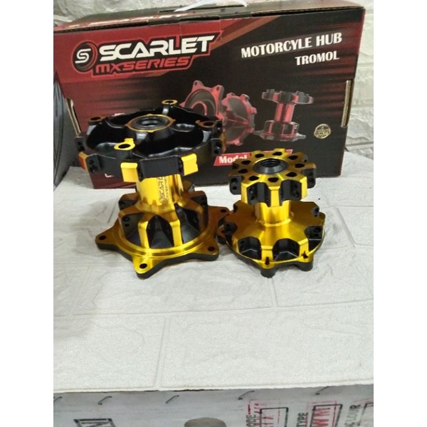 TROMOL SET MOTOR HONDA CRF 150 SCARLET MODEL BELIMBING HITAM, GOLD SEPASANG PRODUK BERKUALITAS PROMO
