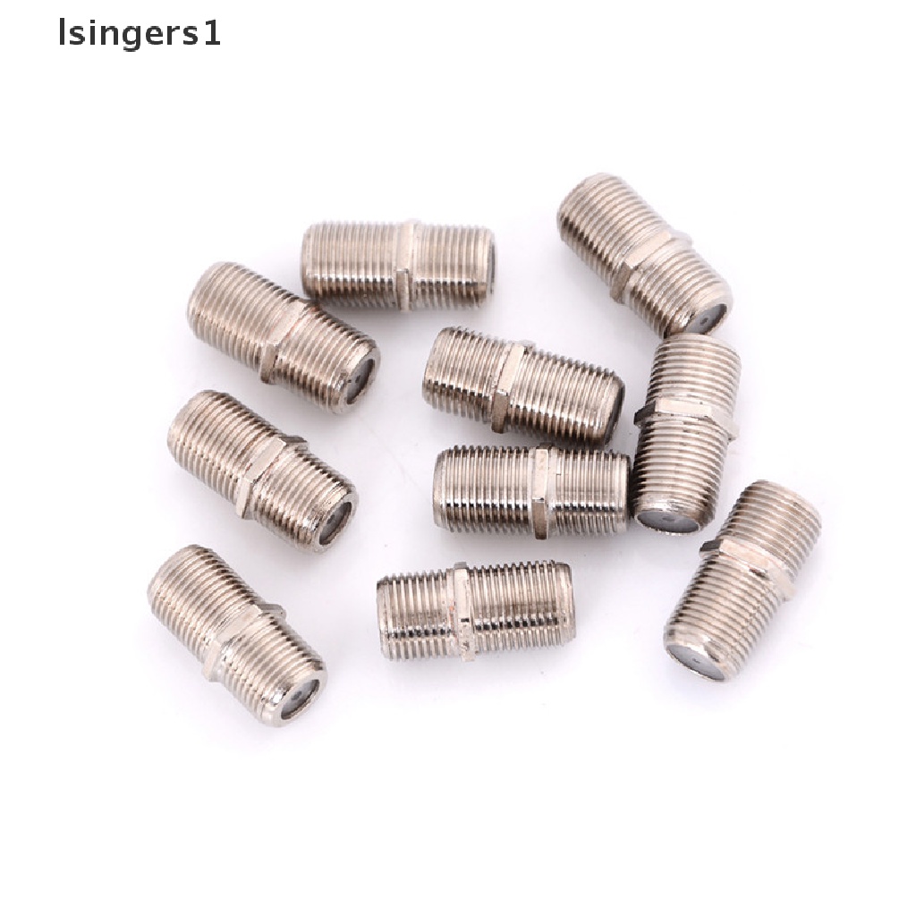 (lsingers1) 10pcs Konektor F Plug Bahan Aluminum Alloy Untuk Kabel Coaxial TV HD