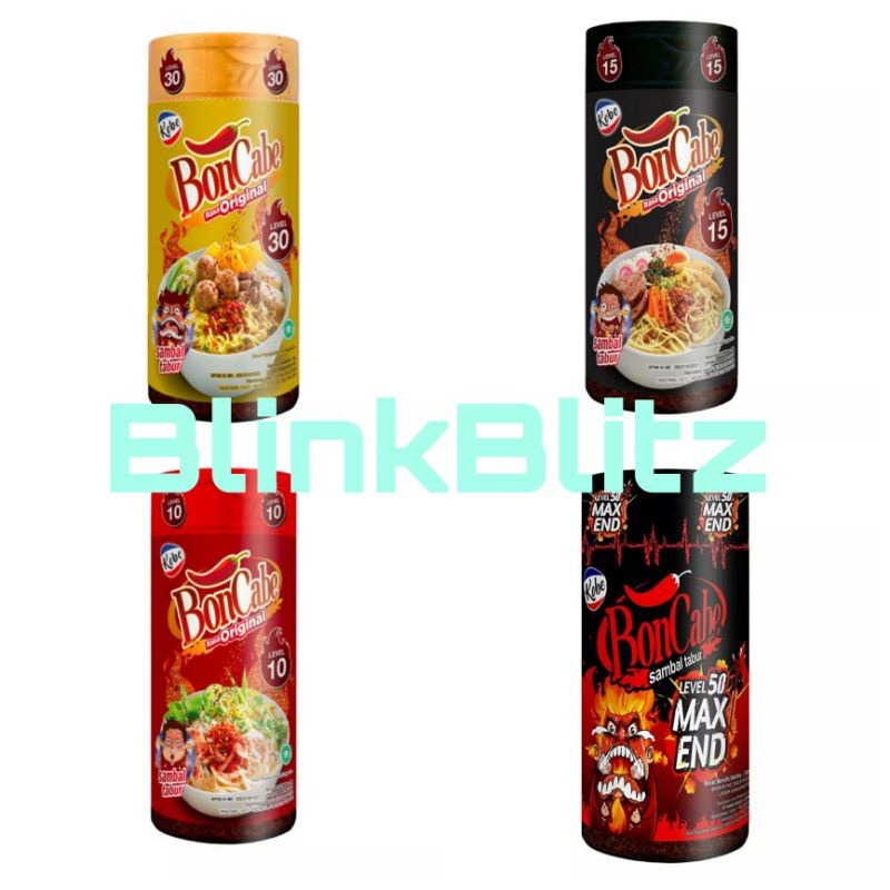 BOTOL Boncabe Kobe Sambal Pedas Tabur Original 50 gr Level Lv 10 15 30 Nikmat Masak Makan