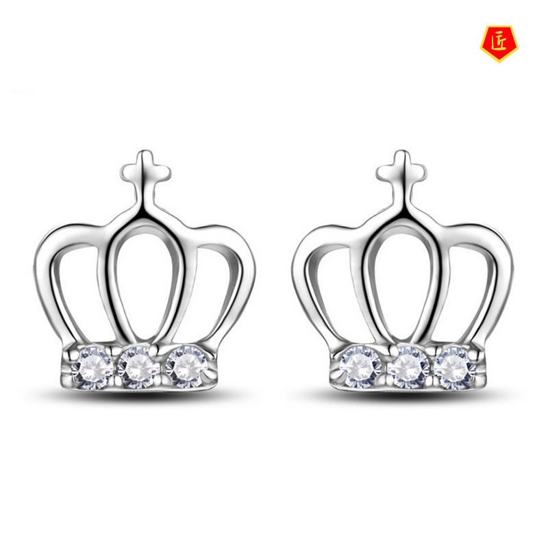 [Ready Stock]Women's Simple Cross Crown Stud Earring