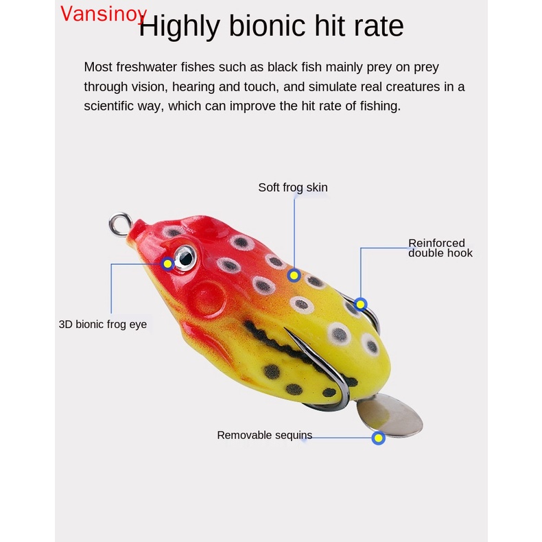 Umpan Pancing Softlure Bentuk Katak 5.5CM 12g Dengan Kail Ganda Untuk Memancing Ikan Bass / Trout