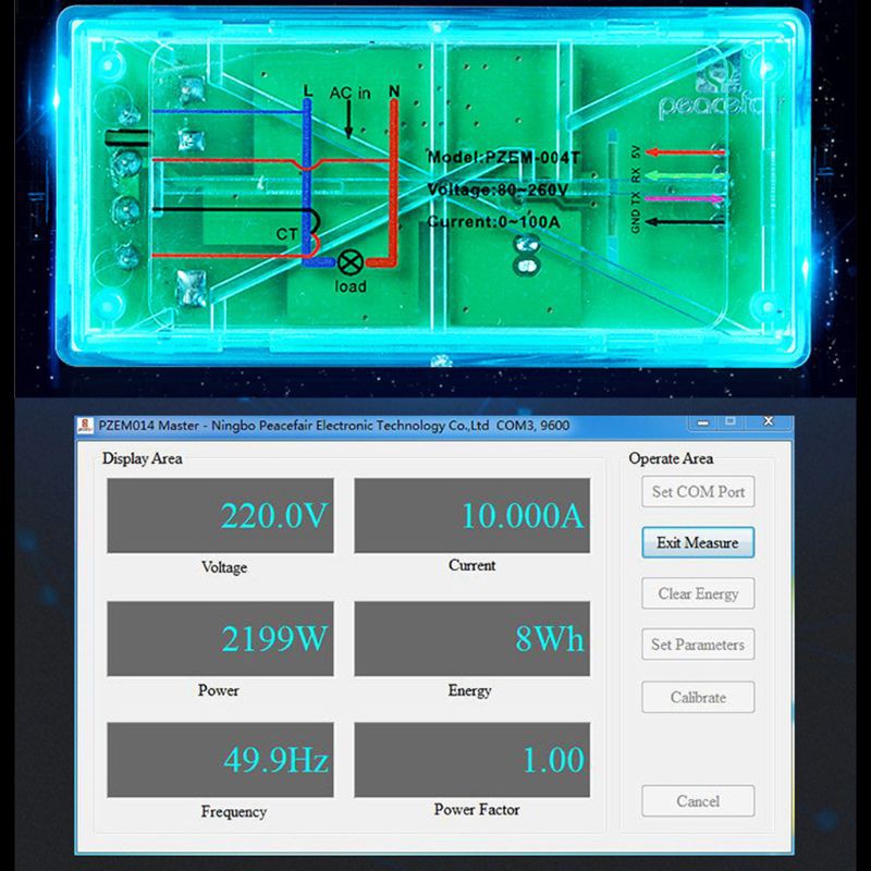 Modul Komunikasi Pzem-004T 3.0 Version Ttl Modbus-Rtu Ac Single Phase 100a