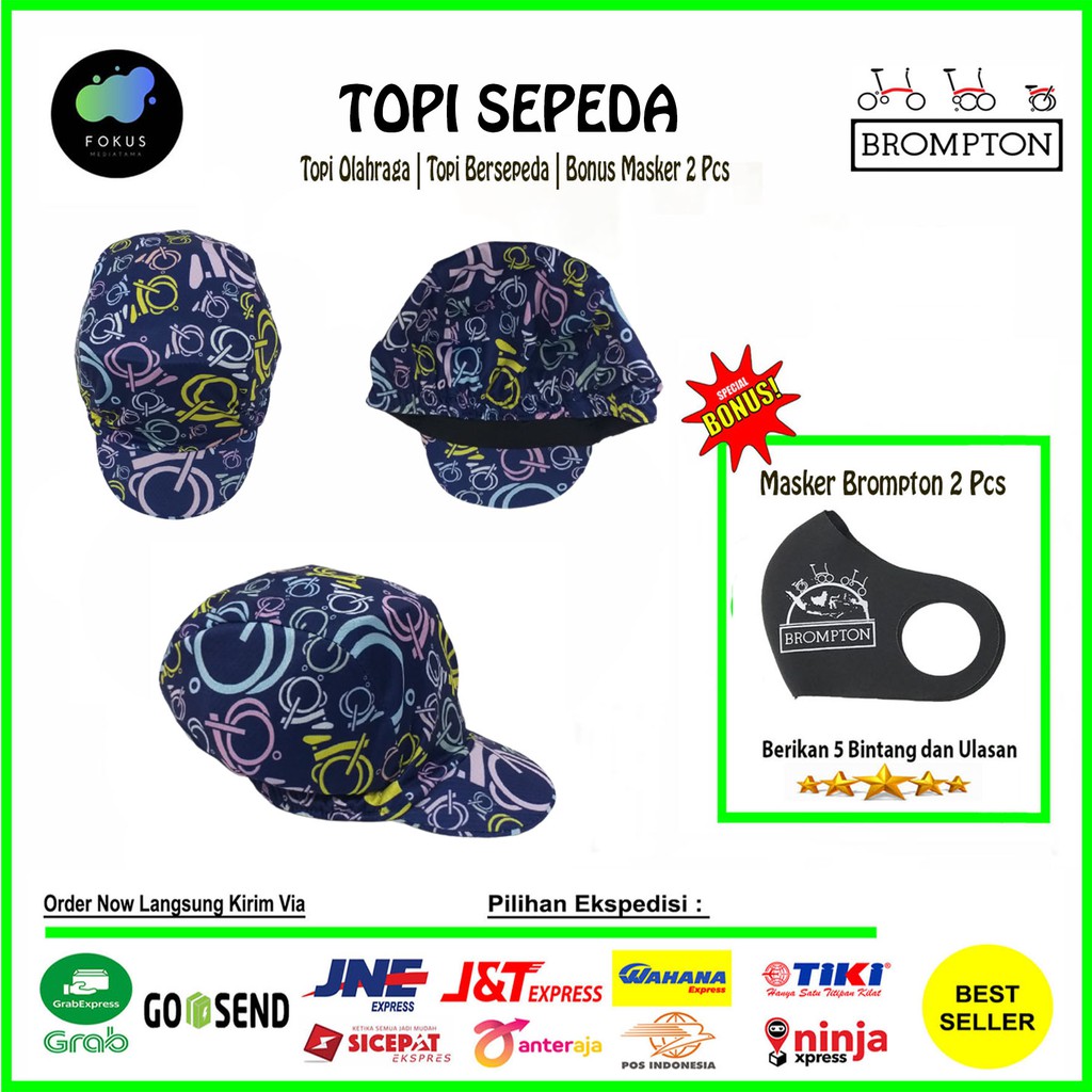 Topi Sepeda / Topi Gowes / Cycling Cup Navy / Topi Sepeda Brompton